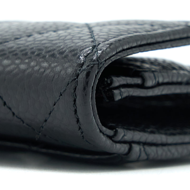 Chanel Classic Quilted Flap Card Holder Caviar Black SHW (Microchip)