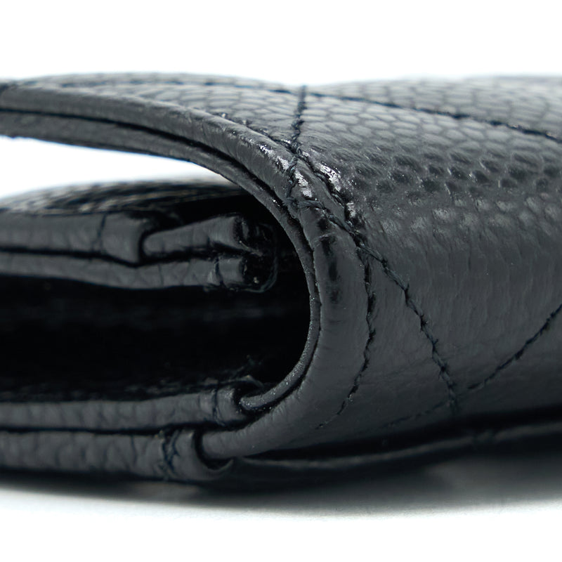 Chanel Classic Quilted Flap Card Holder Caviar Black SHW (Microchip)