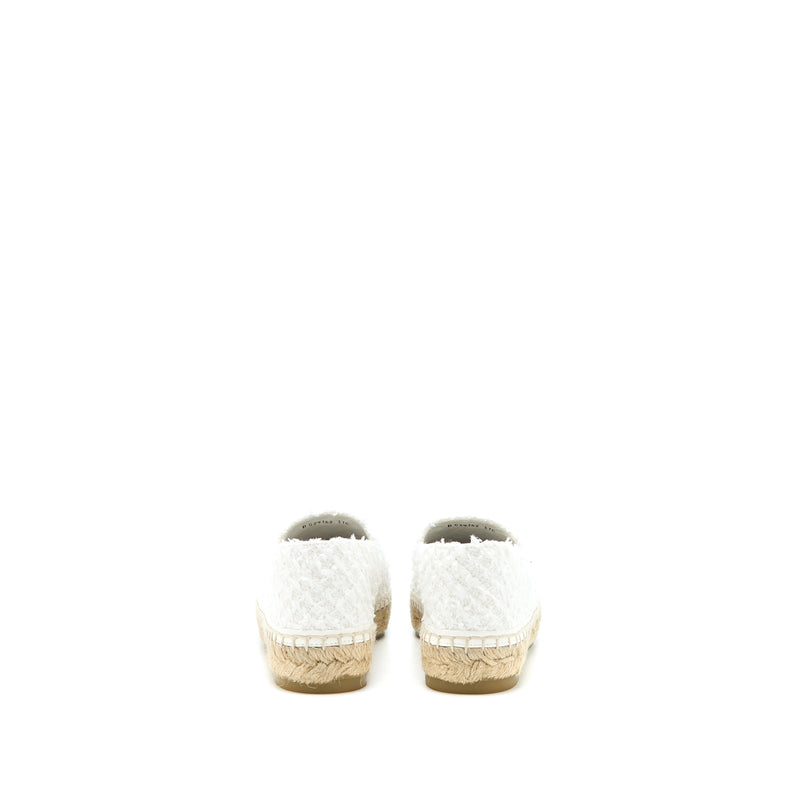 Chanel Size 37 Espadrilles Cotton/Tweed White/Black