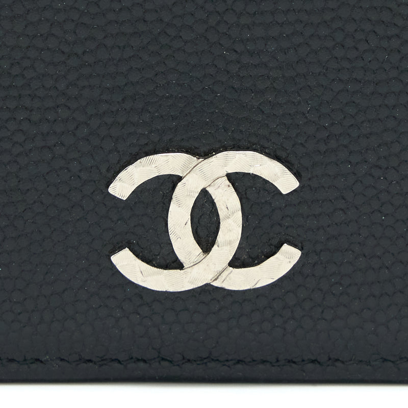 Chanel CC Logo Long Wallet Caviar Black SHW