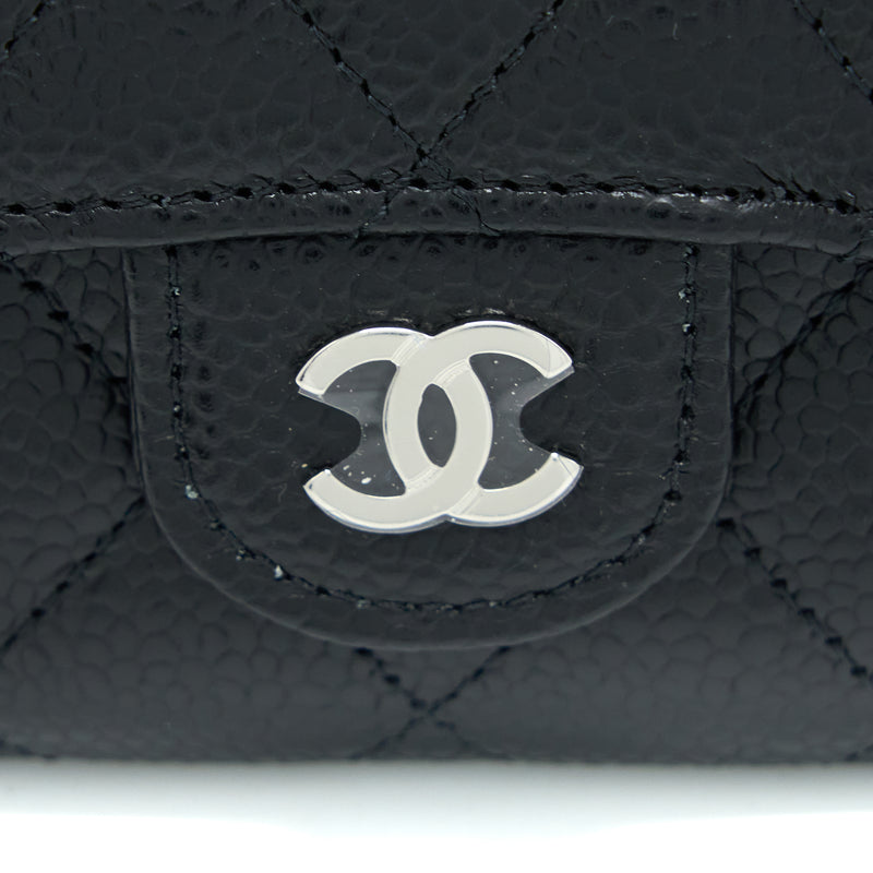 Chanel Classic Quilted Flap Card Holder Caviar Black SHW (Microchip)
