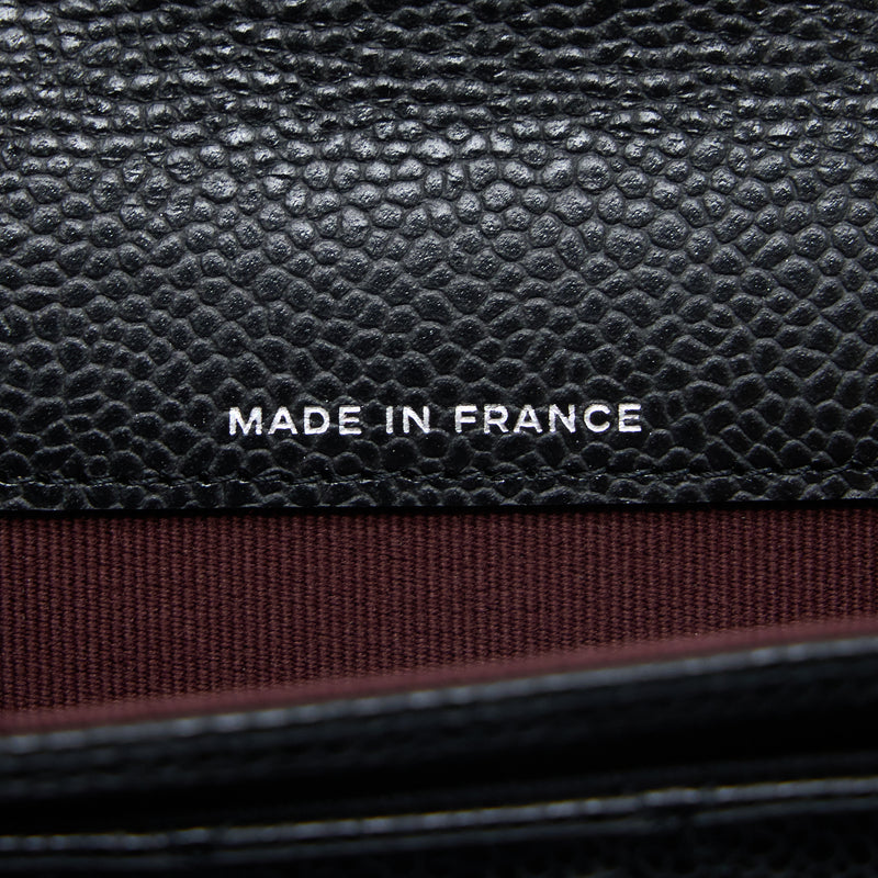 Chanel Classic Quilted Flap Card Holder Caviar Black SHW (Microchip)