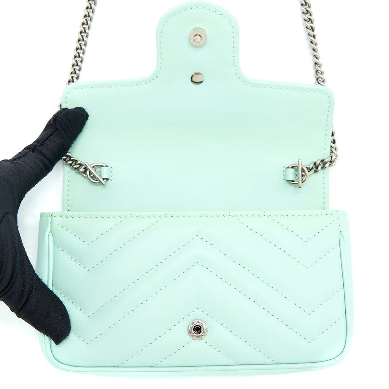Gucci GG Marmont Super Mini Bag Calfskin Mint Green SHW