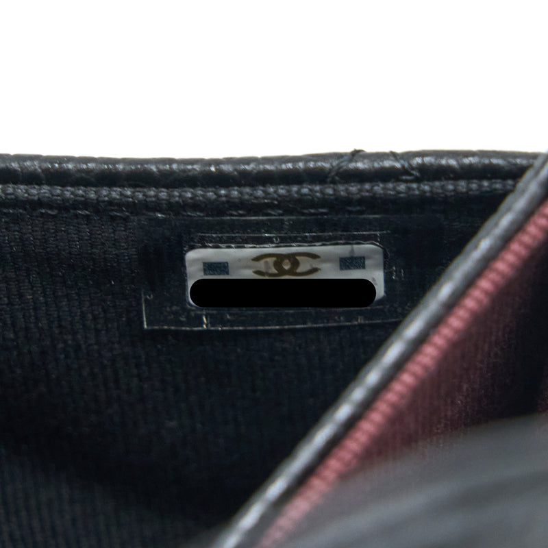 Chanel Classic Quilted Flap Card Holder Caviar Black SHW (Microchip)