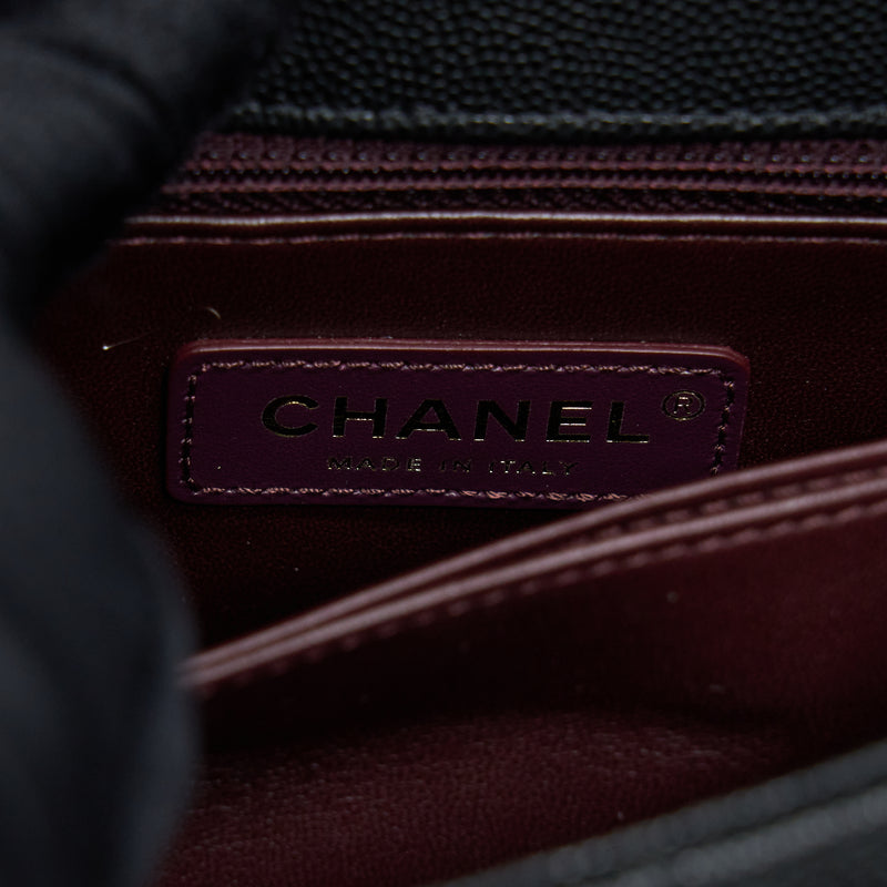 Chanel Small Coco Handle Caviar Black LGHW (Microchip)