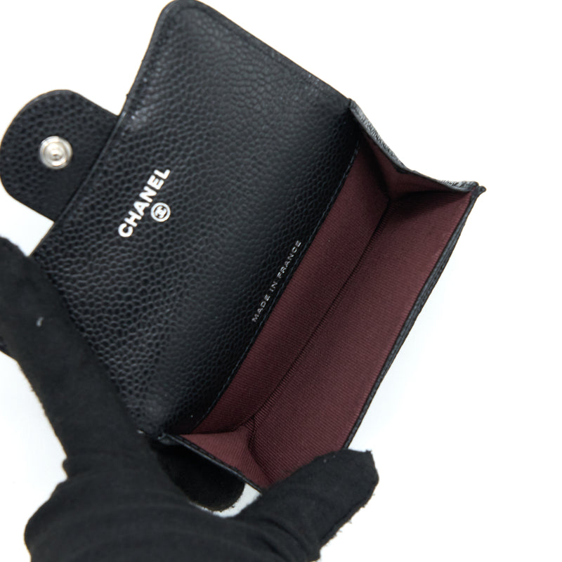 Chanel Classic Quilted Flap Card Holder Caviar Black SHW (Microchip)