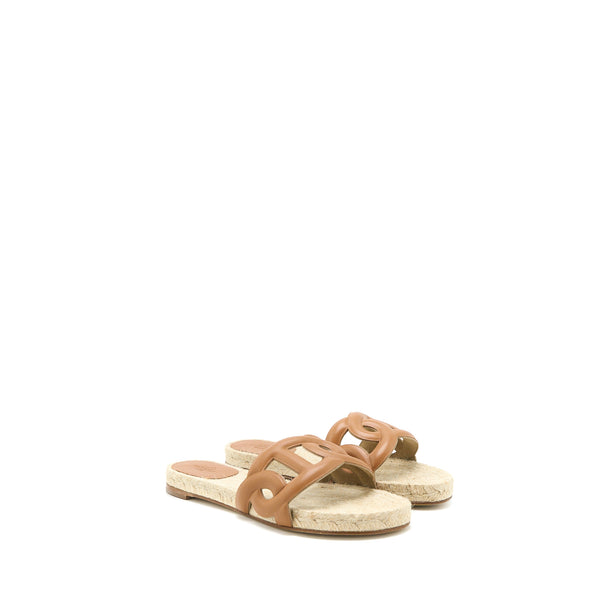 Hermes Size 38 Espadrilles Famosa Sendal Nappa Naturel