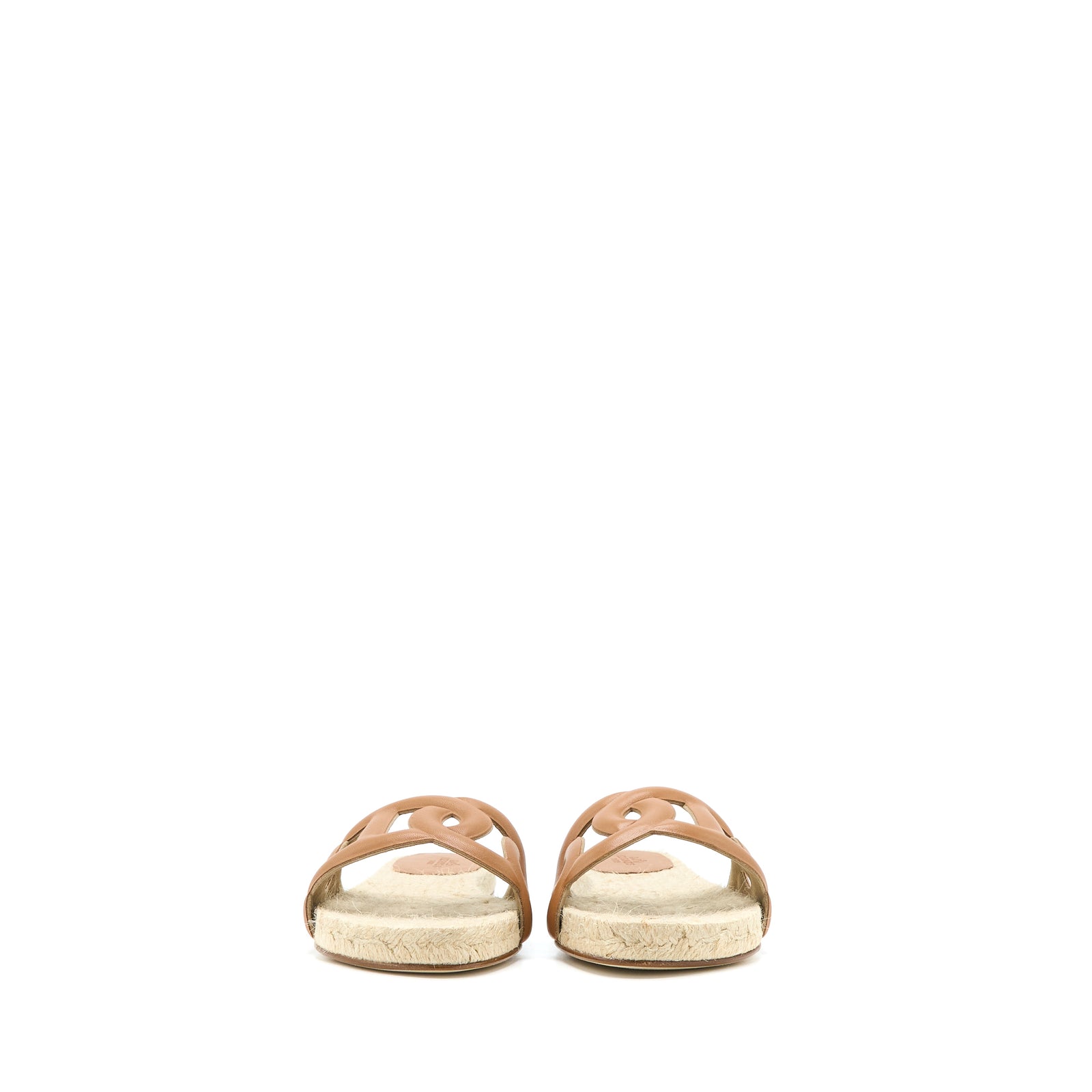 Hermes Size 38 Espadrilles Famosa Sendal Nappa Naturel