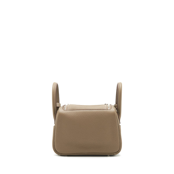 Hermes Mini Lindy Clemence Etoupe SHW Stamp Z