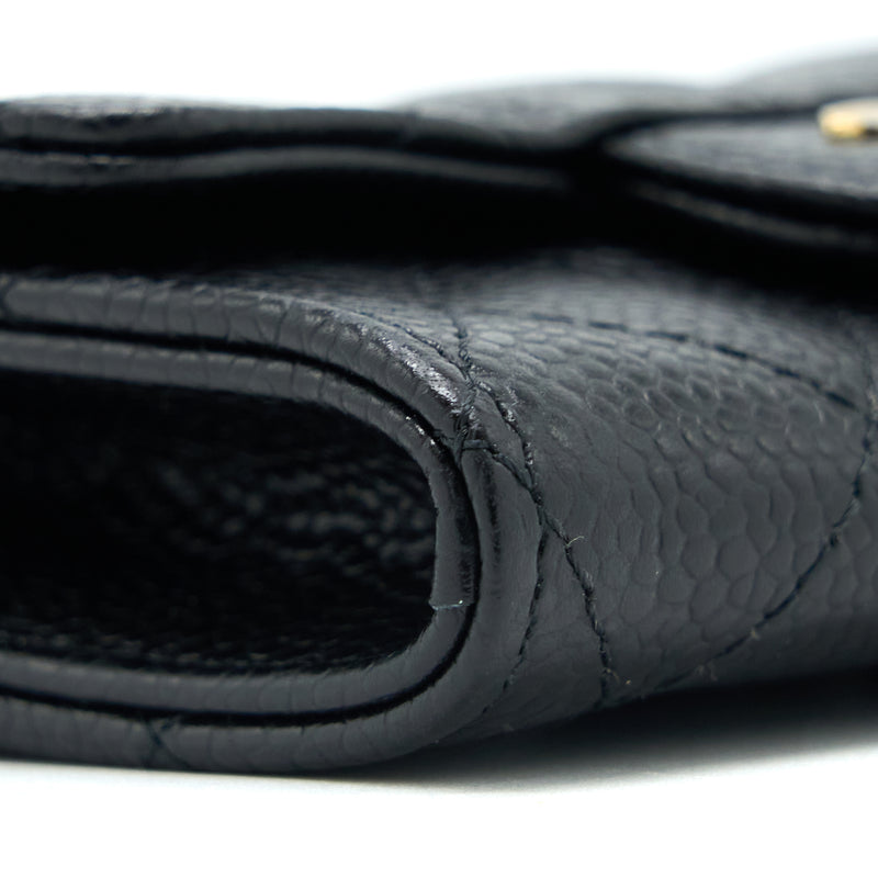 Chanel Classic Quilted Flap Card Holder Caviar Black GHW (Microchip)