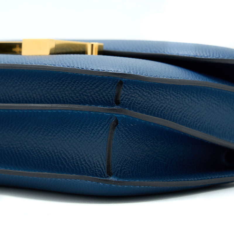 Hermes Mini Constance Epsom S4 Deep Blue GHW Stamp Y