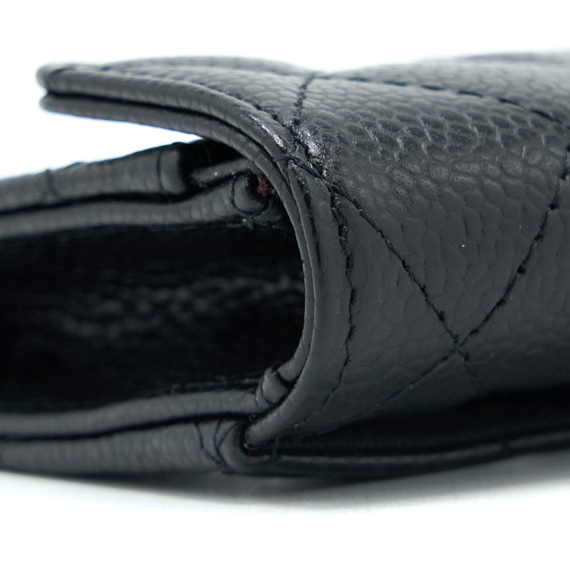 Chanel Classic Quilted Flap Card Holder Caviar Black GHW (Microchip)