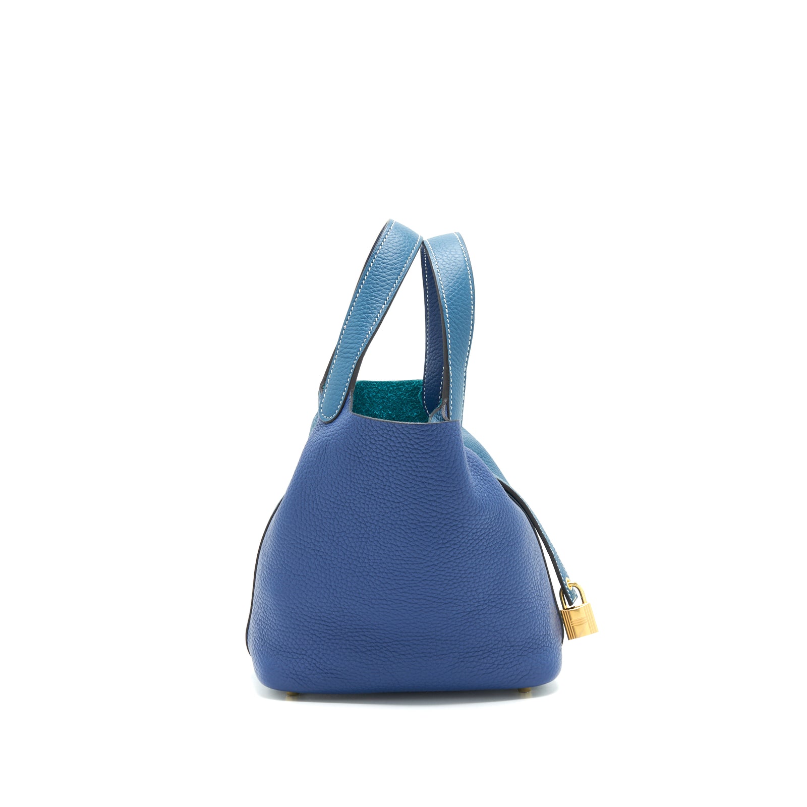 Hermes Picotin 18 Lock Bag Vert Bosphore/Deep Blue GHW Stamp Y