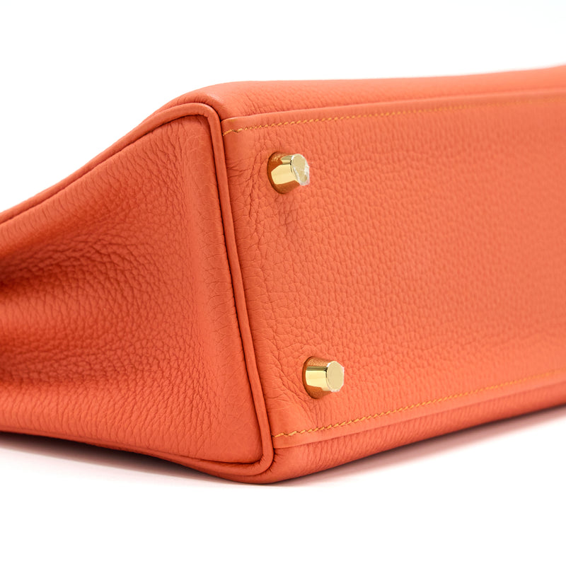 Hermes Kelly 25 Togo 9J Feu GHW Stamp D