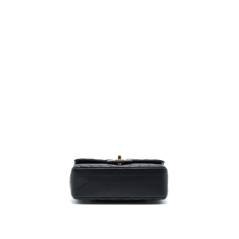 Chanel Chevron Mini Rectangular Flap Bag Black LGHW