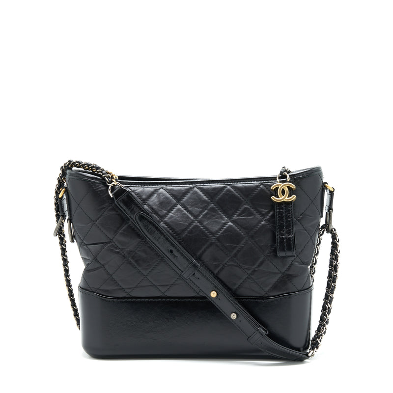 Chanel Large Hobo Gabrielle Bag Black with Gold and Sliver Hardware