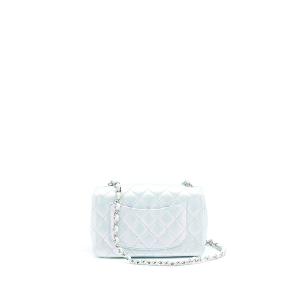 Chanel 21K Iridescent Baby Blue Mini Rectangular SHW