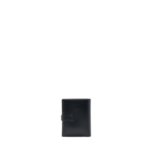 Hermes Bearn Compact Wallet Box Calfskin Black GHW Stamp C