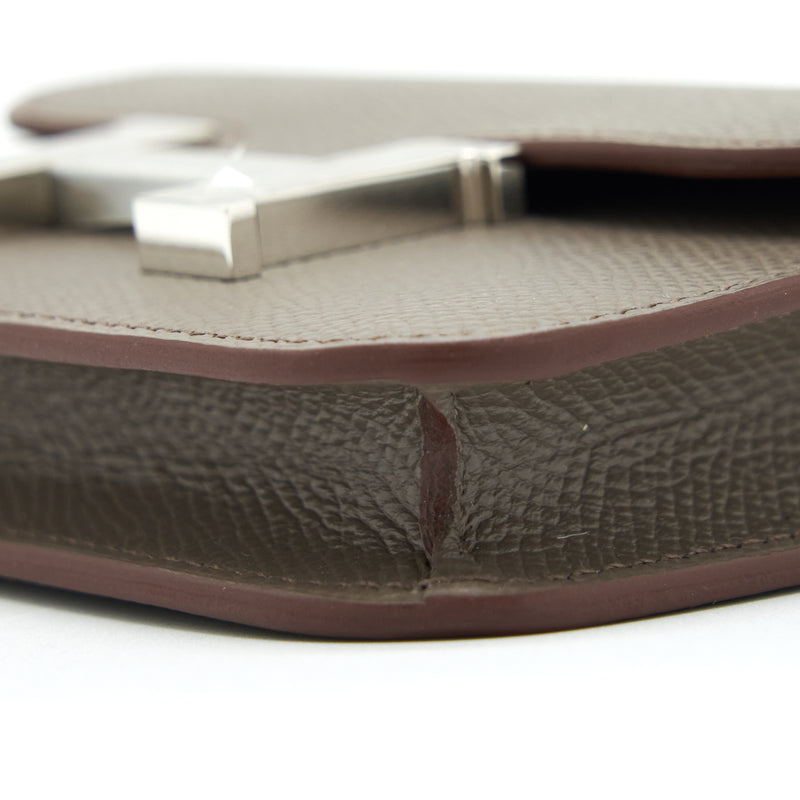 Hermes constance slim epsom leather 8F Gris etain with SHW stamp Z