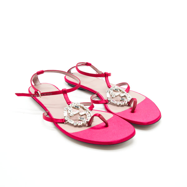 Gucci GG Crystal Logo Sandal Size 38