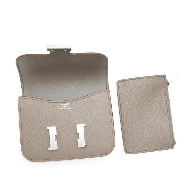 Hermes constance slim epsom leather 8F Gris etain with SHW stamp Z