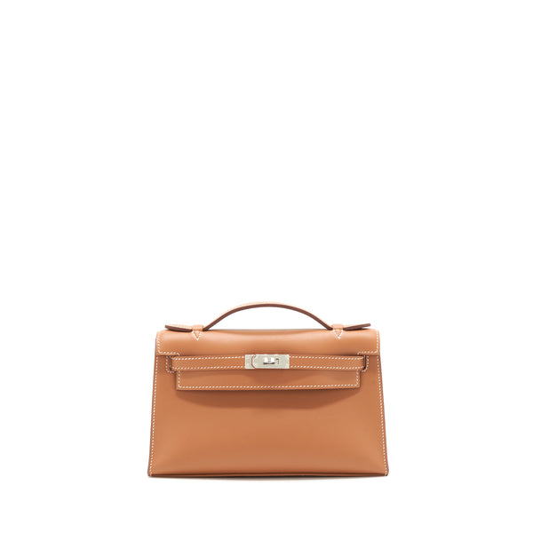 Hermes Kelly Pochette Swift Gold SHW stamp Z