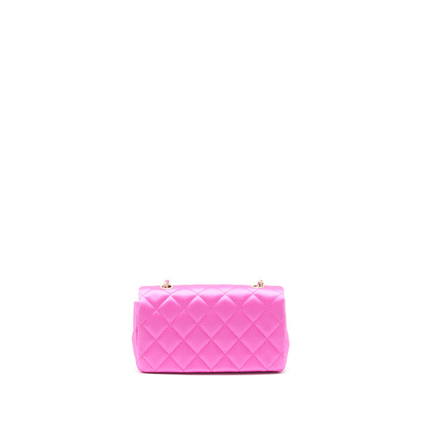 Chanel extra mini Rectangular flap Bag Silk Pink GHW