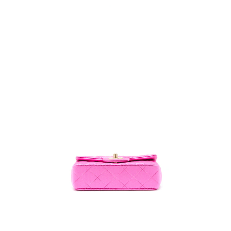 Chanel extra mini Rectangular flap Bag Silk Pink GHW