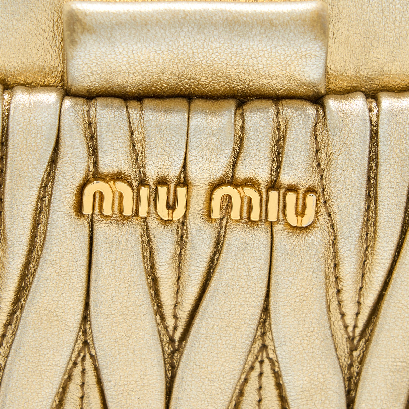 Miu Miu Matelasse Crossbody Bag Gold GHW