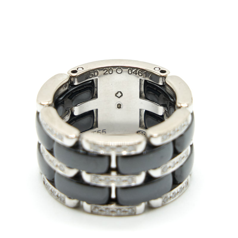 Chanel Ultra Ring Large version white Gold with Diamonds, Black Ceramic size 55