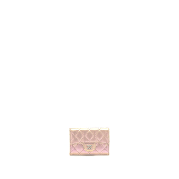 Chanel 21K Iridescent Pink Flap Card Holder