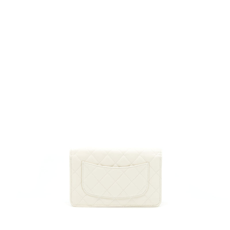 Chanel Classic Wallet On Chain Caviar White LGHW (MICROCHIP)