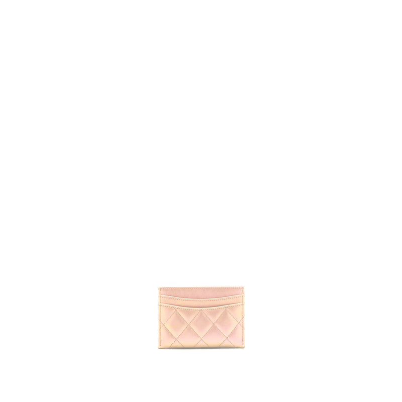 Chanel 21K Iridescent Pink Flat Card Holder