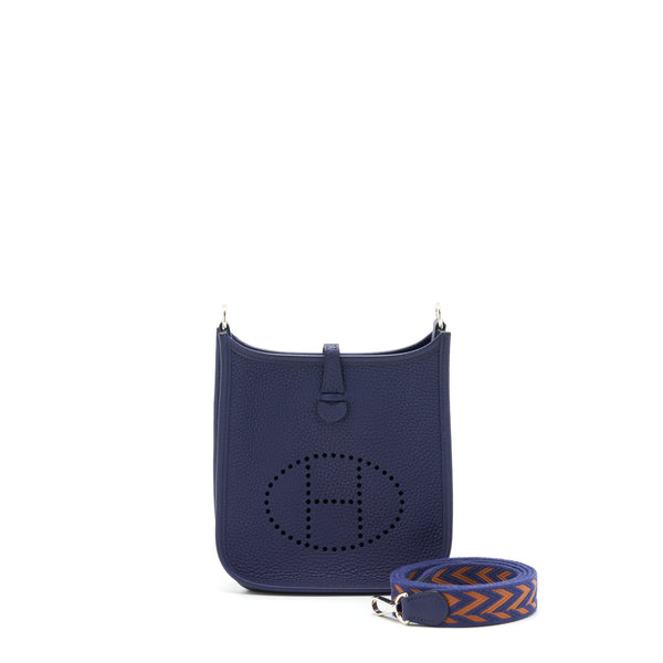 Hermes Mini Evelyne 16 Amazon Bag Blue Encre SHW Stamp D