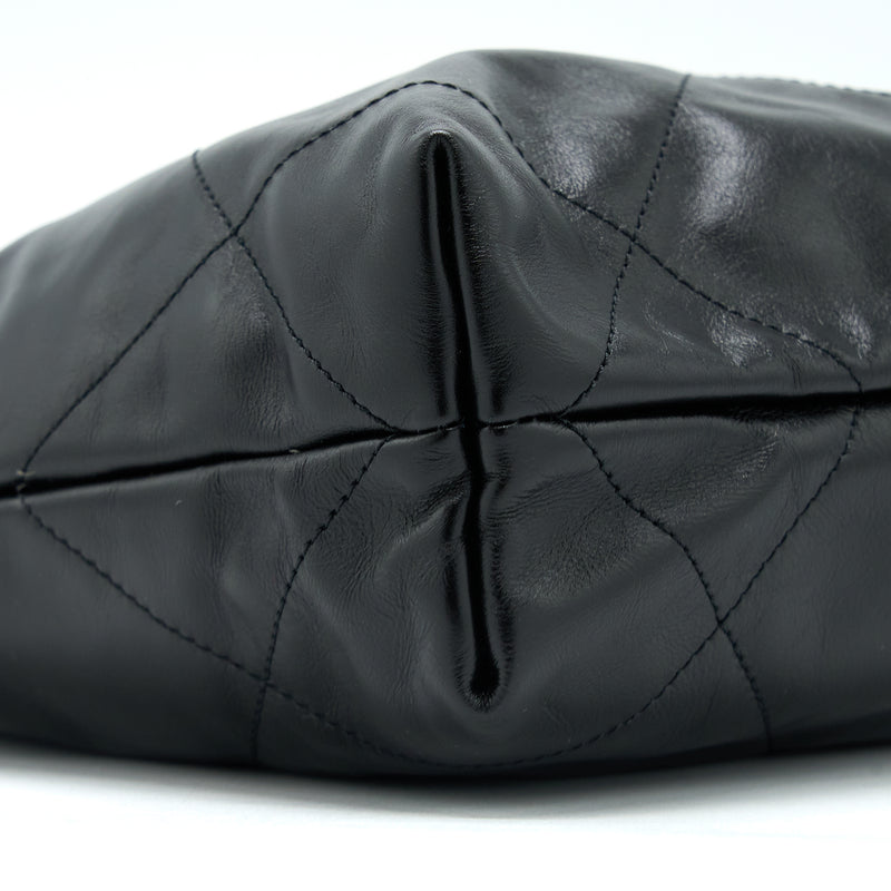 Chanel Small 22 Bag Shiny Calfskin Black GHW (Microchip)