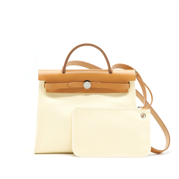 Hermes Herbag Zip 31 Vanille / Natural Sable SHW Stamp Y