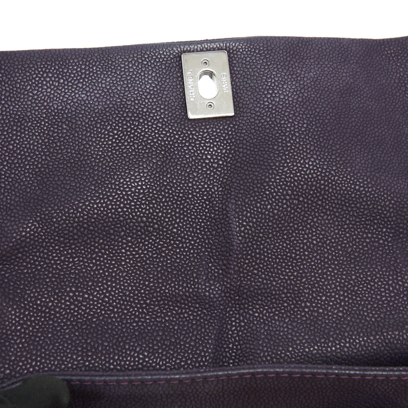 Chanel Flap Tote Bag With Chain Caviar In Purple SHW