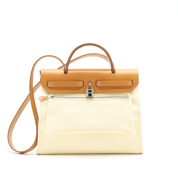 Hermes Herbag Zip 31 Vanille / Natural Sable SHW Stamp Y