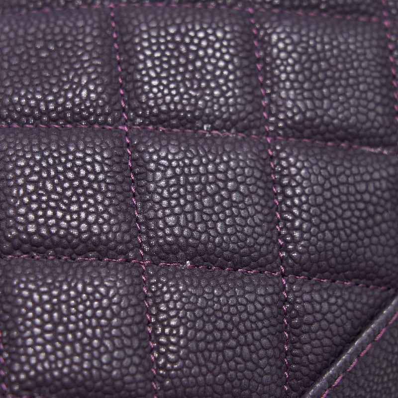 Chanel Flap Tote Bag With Chain Caviar In Purple SHW