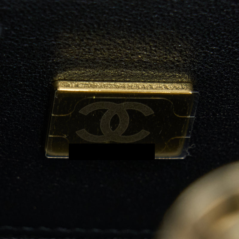 Chanel Mini Evening Bag Gold Tone Hammered Metal And Gold Tone Metal (Microchip )