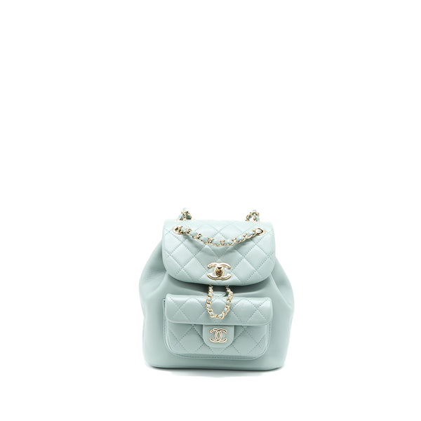 Chanel 23C Duma Mini Backpack Calfskin Light Grey LGHW (Microchip)