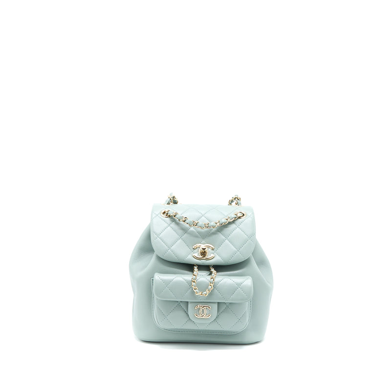 chanel duma mini backpack Chanel 23C Duma Mini Backpack Calfskin Light Grey LGHW (Microchip)