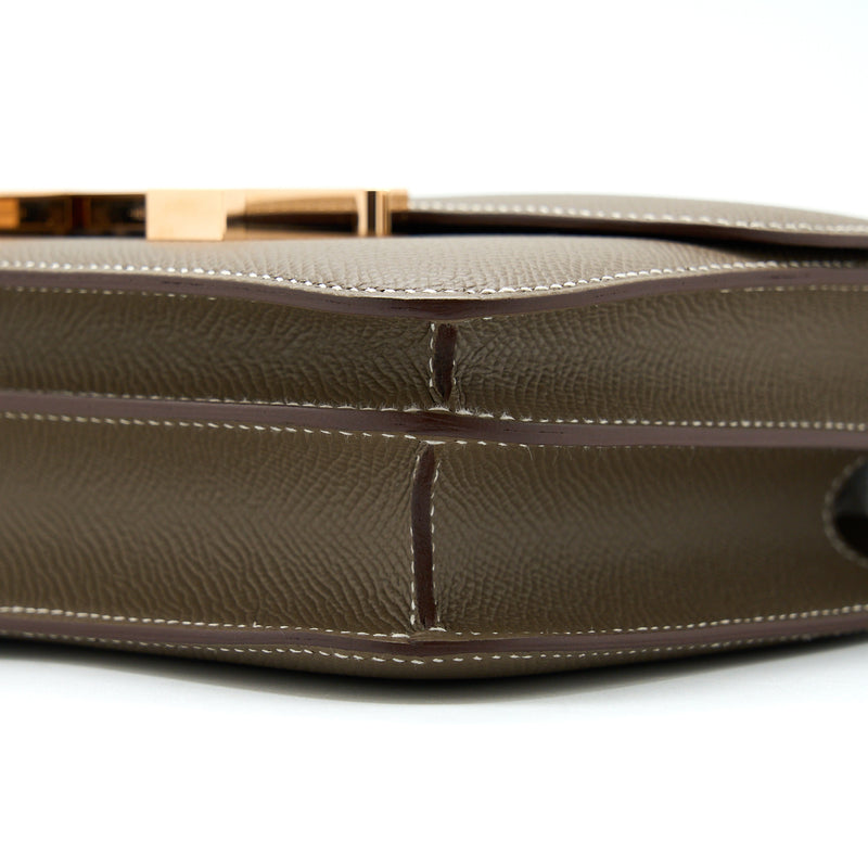 Hermes Mini Constance Epsom Etoupe RGHW Stamp U