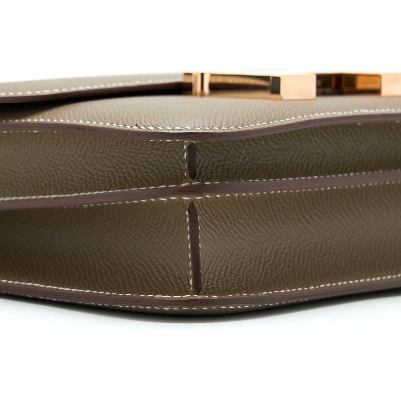 Hermes Mini Constance Epsom Etoupe RGHW Stamp U