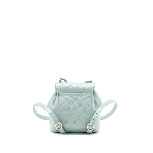 Chanel 23C Duma Mini Backpack Calfskin Light Grey LGHW (Microchip)