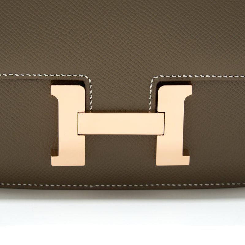 Hermes Mini Constance Epsom Etoupe RGHW Stamp U