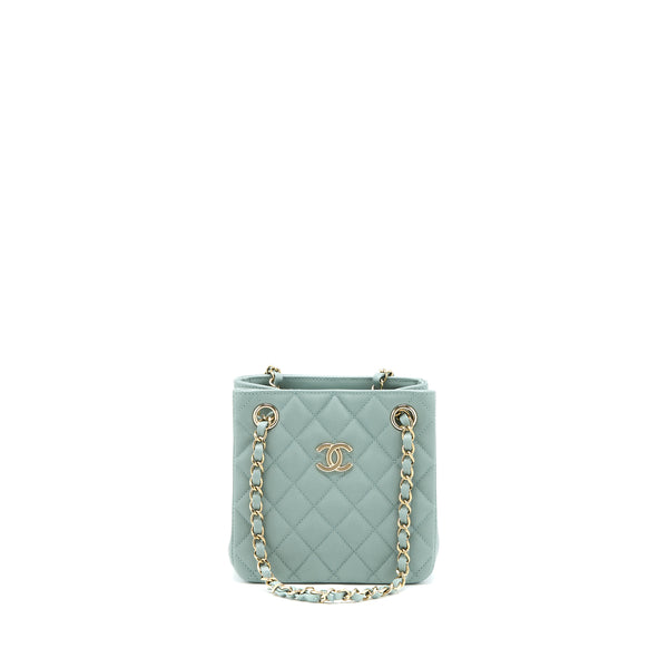 Chanel 23C Mini Bucket Caviar Light Grey LGHW (Microchip)