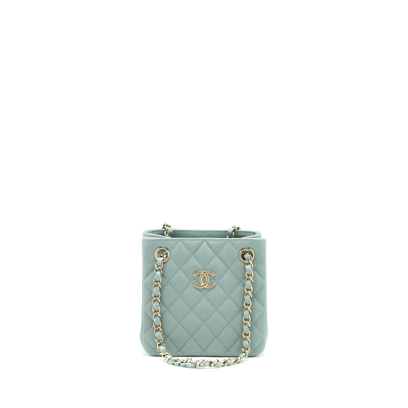 Chanel 23C Mini Bucket Caviar Light Grey LGHW (Microchip)