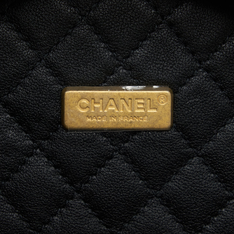 Chanel 22C small vanity case beech wood, calfskin beige / black with GHW