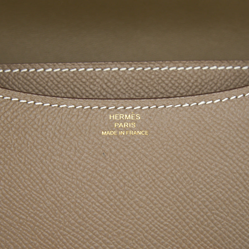 Hermes Mini Constance Epsom Etoupe RGHW Stamp U